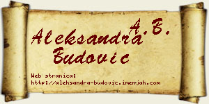 Aleksandra Budović vizit kartica